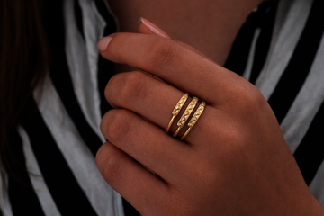 Žluté zlato prsten s broušením